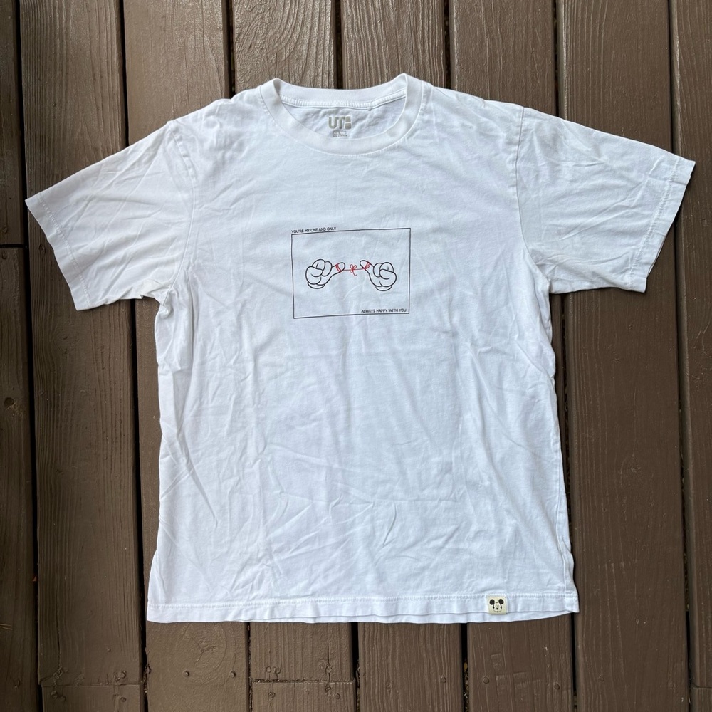 UT UNIQLO X DISNEY Mickey Mouse Youre My One & Only Large White T Shirt